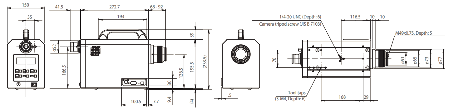 Dimensions of TOPCON SR-UL1R